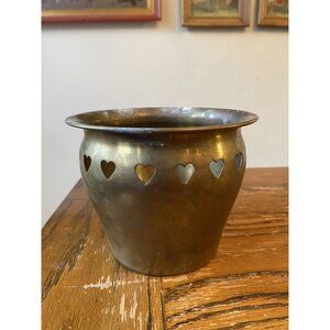 Vintage Brass Heart Cutout Planter